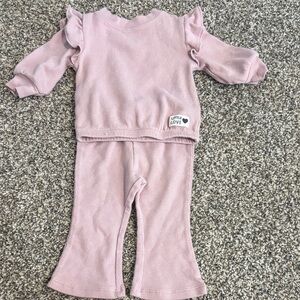 Carter's Pink Ruffle Sleeve Knit Legging Set